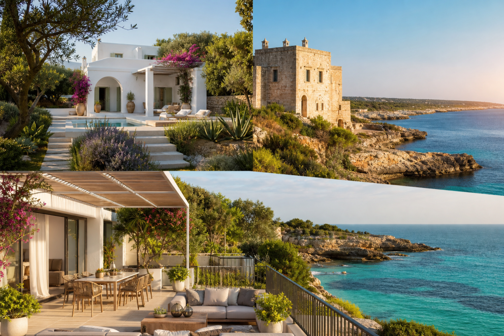 Ville in vendita nel Salento con terrazze, piscina e vista sulla costa
